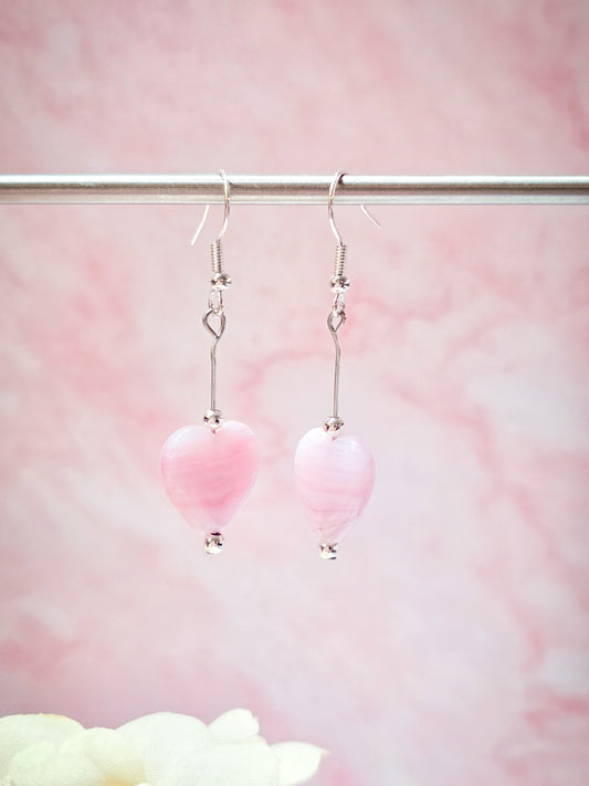 Korvakorut Valentine pink, hopea