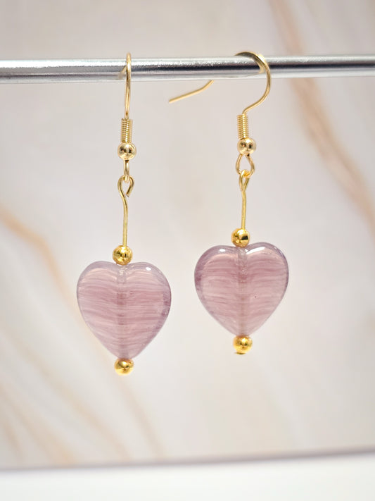 Korvakorut Valentine amethyst, kulta